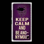 Coque Nokia Lumia 735 Keep Calm and Be Anonymous Violet