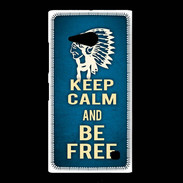 Coque Nokia Lumia 735 Keep Calm and Be Free Bleu