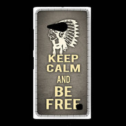 Coque Nokia Lumia 735 Keep Calm and Be Free Gris