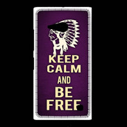 Coque Nokia Lumia 735 Keep Calm and Be Free Violet