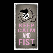 Coque Nokia Lumia 735 Keep Calm and Fist Gris