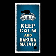 Coque Nokia Lumia 735 Keep Calm and Hakuna Matata Bleu