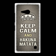 Coque Nokia Lumia 735 Keep Calm and Hakuna Matata Gris