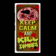 Coque Nokia Lumia 735 Keep Calm and Kill Zombies Orange