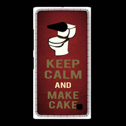 Coque Nokia Lumia 735 Keep Calm and Make cake Rouge