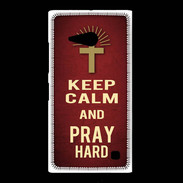 Coque Nokia Lumia 735 Keep Calm and Pray Christian Rouge