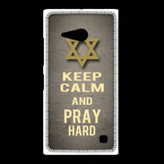 Coque Nokia Lumia 735 Keep Calm and Pray jewish Gris