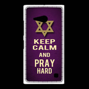 Coque Nokia Lumia 735 Keep Calm and Pray jewish Violet