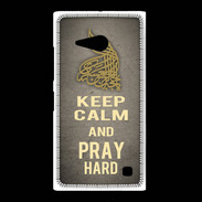 Coque Nokia Lumia 735 Keep Calm and Pray Muslim Gris