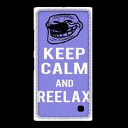 Coque Nokia Lumia 735 Keep Calm and Be Reelax Bleu
