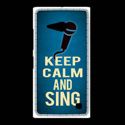 Coque Nokia Lumia 735 Keep Calm and Sing Bleu
