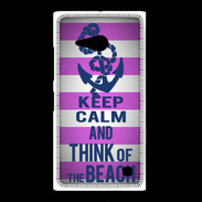 Coque Nokia Lumia 735 Keep Calm and Think Beach Rose