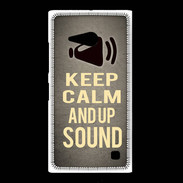 Coque Nokia Lumia 735 Keep Calm and Up Sound Gris