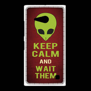 Coque Nokia Lumia 735 Keep Calm and Wait Alien Rouge