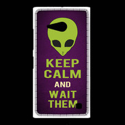 Coque Nokia Lumia 735 Keep Calm and Wait Alien Violet