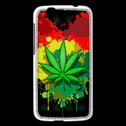 Coque Huawei Ascend G7 Feuille de cannabis et cœur Rasta