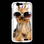 Coque Huawei Ascend G7 Chien Yorkie avec lunette de soleil