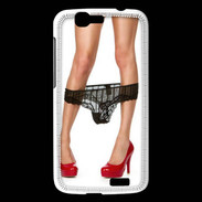 Coque Huawei Ascend G7 Escarpins rouges vernis lingerie dentelle noire sexy