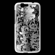 Coque Huawei Ascend G7 graffiti seamless background en noir et blanc