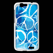 Coque Huawei Ascend G7 Peace and love Bleu