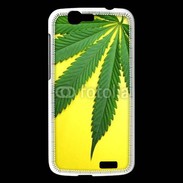 Coque Huawei Ascend G7 Feuille de cannabis sur fond jaune