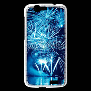 Coque Huawei Ascend G7 Feu d'artifice en noir et bleu