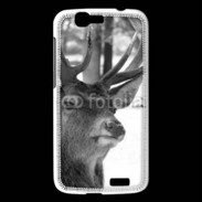 Coque Huawei Ascend G7 Tête de Cerf en noir et blanc