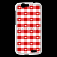 Coque Huawei Ascend G7 Mode vichy rouge avec coeur