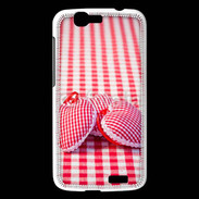Coque Huawei Ascend G7 Mode vichy et petit coeur