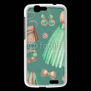 Coque Huawei Ascend G7 Fond fashion vert et marron 2