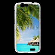 Coque Huawei Ascend G7 Palmier et bungalow dans l'océan indien