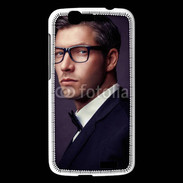 Coque Huawei Ascend G7 Homme charmant en costume et lunettes