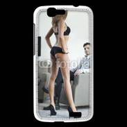 Coque Huawei Ascend G7 Femme debout en lingerie sexy devant homme 