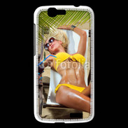 Coque Huawei Ascend G7 Femme sexy sur un transat de plage
