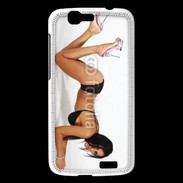 Coque Huawei Ascend G7 Femme brune sexy avec talon aiguille