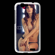 Coque Huawei Ascend G7 Charmante brune avec casquette rouge