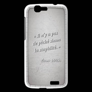Coque Huawei Ascend G7 Pêché stupidité Gris Citation Oscar Wilde