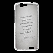Coque Huawei Ascend G7 Portrait Ame Gris Citation Oscar Wilde