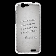 Coque Huawei Ascend G7 Tentation Gris Citation Oscar Wilde