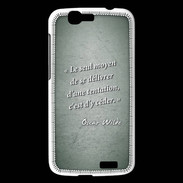 Coque Huawei Ascend G7 Tentation vert Citation Oscar Wilde