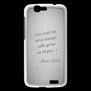 Coque Huawei Ascend G7 Vrai vie Gris Citation Oscar Wilde