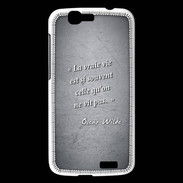 Coque Huawei Ascend G7 Vrai vie Noir Citation Oscar Wilde