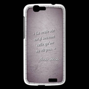 Coque Huawei Ascend G7 Vrai vie Violet Citation Oscar Wilde