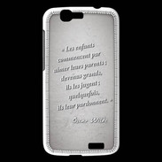 Coque Huawei Ascend G7 Enfants parents Gris Citation Oscar Wilde