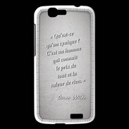 Coque Huawei Ascend G7 Cynique Gris Citation Oscar Wilde