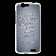 Coque Huawei Ascend G7 Dramatique vieillesse Bleu Citation Oscar Wilde