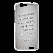 Coque Huawei Ascend G7 Dramatique vieillesse Gris Citation Oscar Wilde