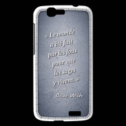 Coque Huawei Ascend G7 Fous sages Bleu Citation Oscar Wilde