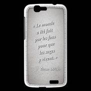 Coque Huawei Ascend G7 Fous sages Gris Citation Oscar Wilde
