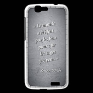 Coque Huawei Ascend G7 Fous sages Noir Citation Oscar Wilde